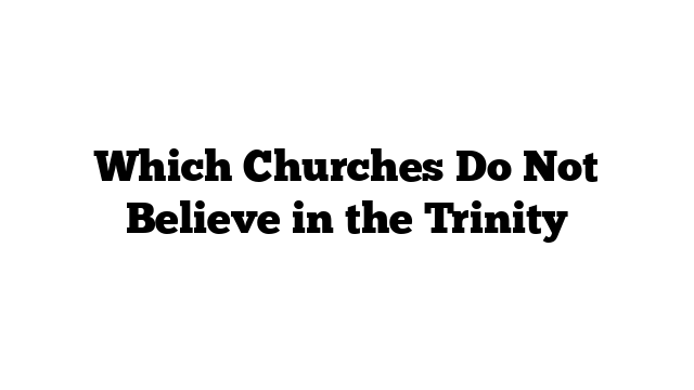 Which Churches Do Not Believe in the Trinity